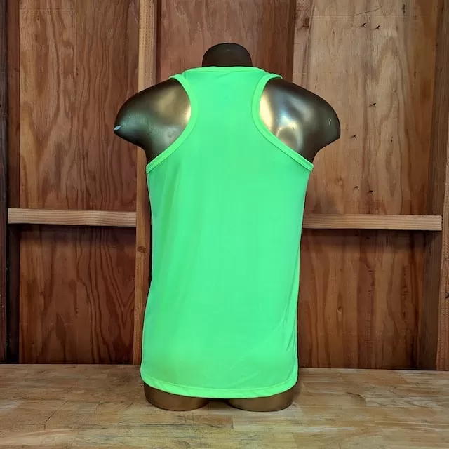 Runyon Men's Neon Yellow Racerback Fitness Tank Top - Running, Workout, Gym Singlet - Made In The USA