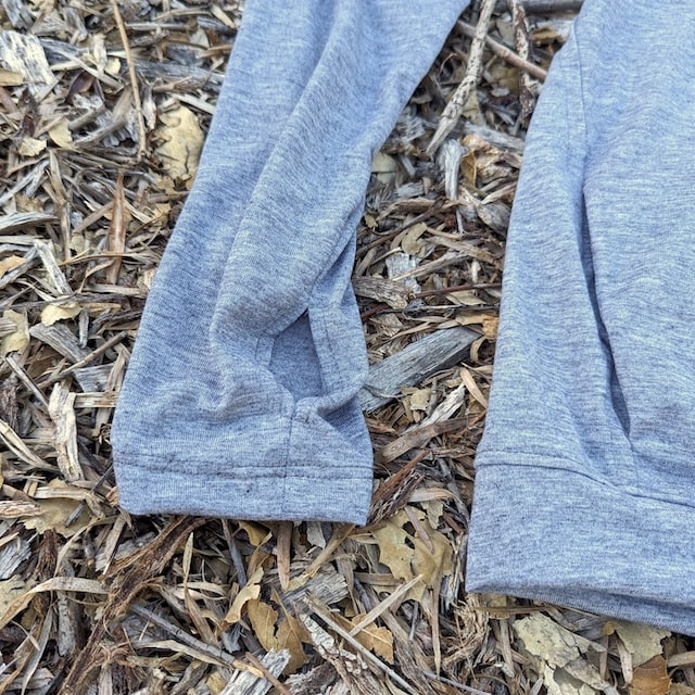 Runyon Men's Heather Grey Pocketed Sun Hoodie Shirt Long Sleeve Thumbholes Sun Protection Quick Dry American Made In USA