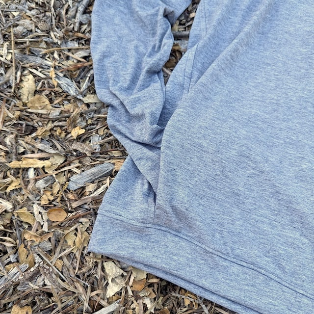 Runyon Men's Heather Grey Pocketed Sun Hoodie Shirt Long Sleeve Thumbholes Sun Protection Quick Dry American Made In USA