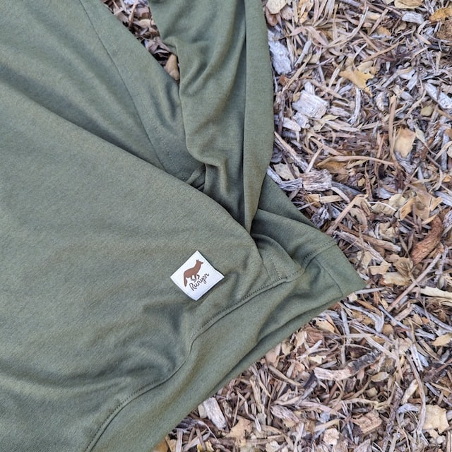 Runyon Men's Army Green Pocketed Sun Hoodie Shirt Long Sleeve Thumbholes Sun Protection Quick Dry American Made In USA