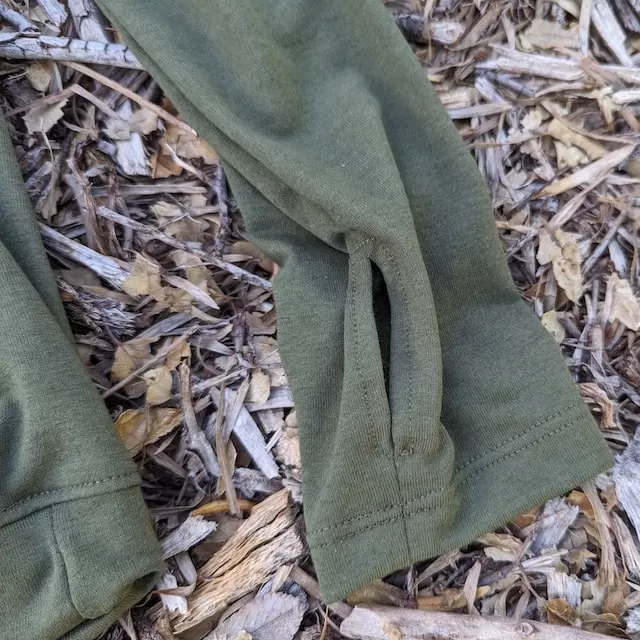 Runyon Men's Army Green Pocketed Sun Hoodie Shirt Long Sleeve Thumbholes Sun Protection Quick Dry American Made In USA