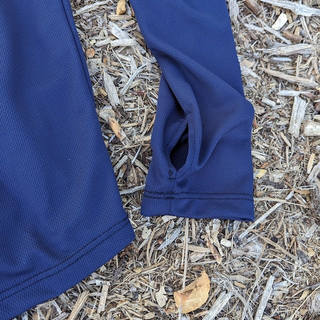 Runyon Men's Navy Blue Sun Hoodie Shirt Long Sleeve Thumbholes Sun Protection Quick Dry American Made In USA