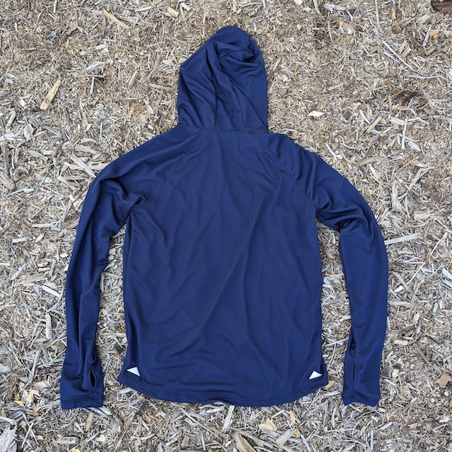 Runyon Men's Navy Blue Sun Hoodie Shirt Long Sleeve Thumbholes Sun Protection Quick Dry American Made In USARunyon Men's Navy Blue Sun Hoodie Shirt Long Sleeve Thumbholes Sun Protection Quick Dry American Made In USA