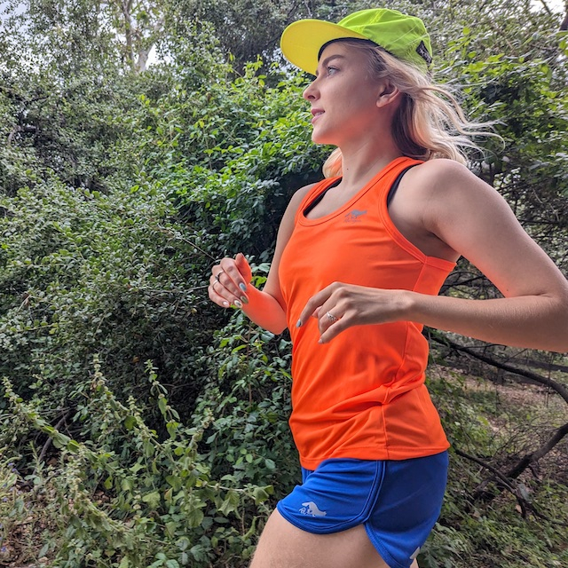 Runyon Women's Neon Orange Racerback Fitness Tank Top - Running, Workout, Gym Singlet - Made In The USA