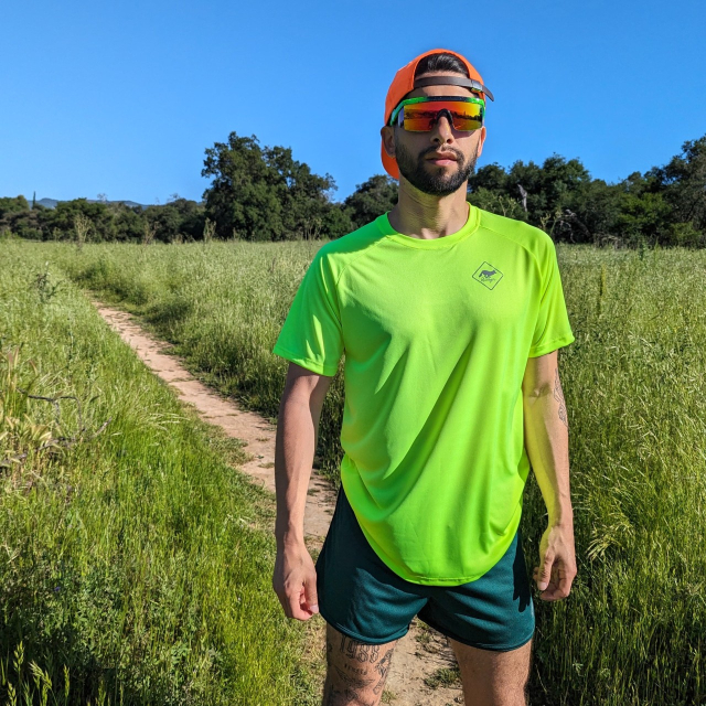 Runyon Fluorescent Safety Neon Orange Reflective Performance Trail Cap American Made In USA Running Hiking Outdoor Fitness Hat