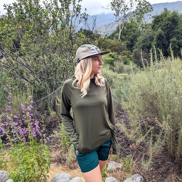 Runyon Women's Unisex Army Green Pocketed Sun Hoodie Shirt Long Sleeve Thumbholes Sun Protection Quick Dry American Made In USARunyon Women's Unisex Army Green Pocketed Sun Hoodie Shirt Long Sleeve Thumbholes Sun Protection Quick Dry American Made In USA