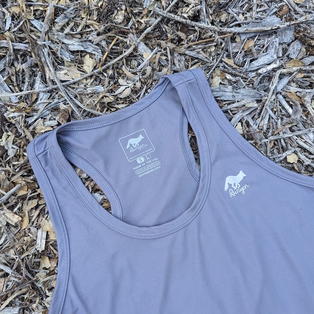 Runyon Men's Steel Grey Racerback Fitness Tank Top - Running, Workout, Gym Singlet - Made In The USA