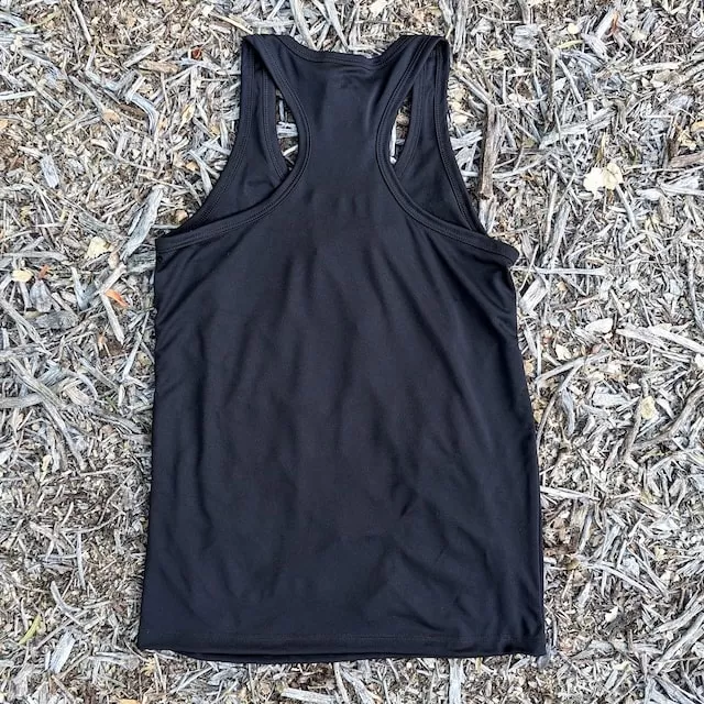 Runyon Women's Black Racerback Fitness Tank Top - Running, Workout, Gym Singlet - Made In The USA