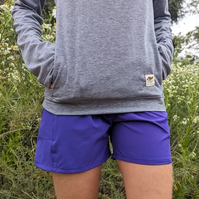 Runyon Unisex Heather Grey Pocketed Sun Hoodie Shirt Long Sleeve Thumbholes Sun Protection Quick Dry American Made In USA