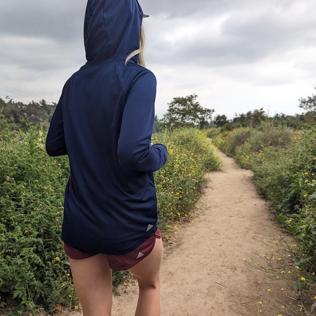 Runyon Unisex Navy Blue Sun Hoodie Shirt Long Sleeve Thumbholes Sun Protection Quick Dry American Made In USA