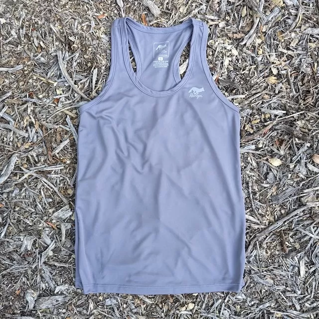 Runyon Women's Steel Grey Racerback Fitness Tank Top - Running, Workout, Gym Singlet - Made In The USA