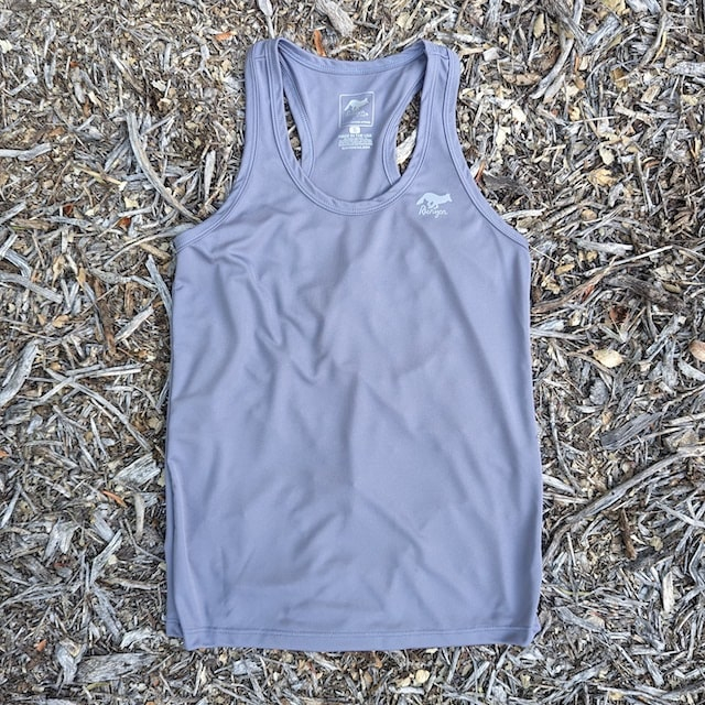 Runyon Women's Steel Grey Racerback Fitness Tank Top - Running, Workout, Gym Singlet - Made In The USA