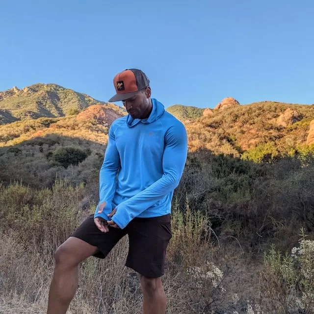 Runyon Men's Light Baby Blue Sun Hoodie Shirt Long Sleeve Thumbholes Sun Protection Quick Dry American Made In USA Runyon Men's Light Baby Blue Sun Hoodie Shirt Long Sleeve Thumbholes Sun Protection Quick Dry American Made In USA