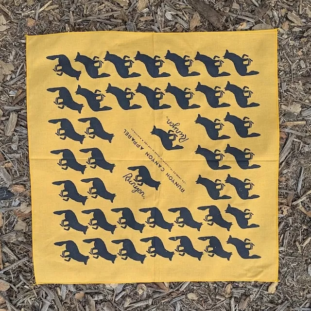 Runyon Gold and Black Signature Bandana American Made In The USA