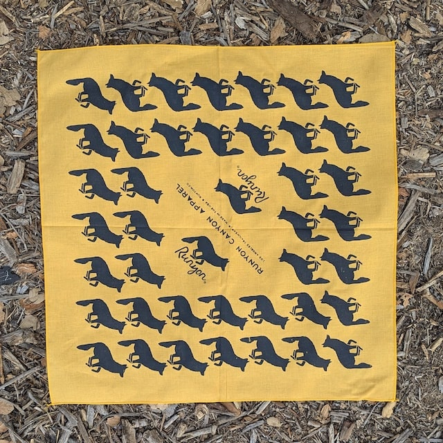 Runyon Gold and Black Signature Bandana American Made In The USA
