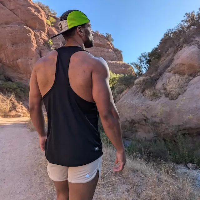 Runyon Black Razor Strap Pump Tank - Gym Stringer Racerback Workout Tank Top American Made In USA