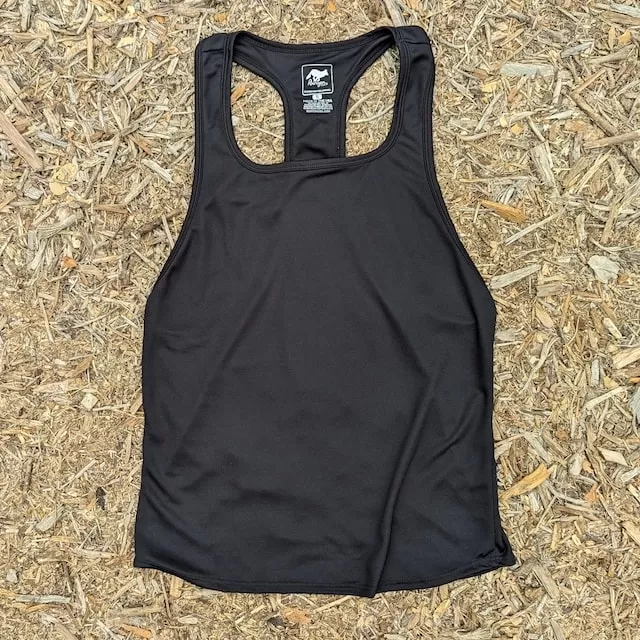 Runyon Black Razor Strap Pump Tank - Gym Stringer Racerback Workout Tank Top American Made In USA