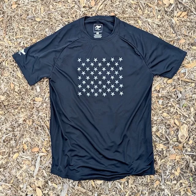 Runyon Men's Black Striped Star Performance Training Shirt Made In USA
