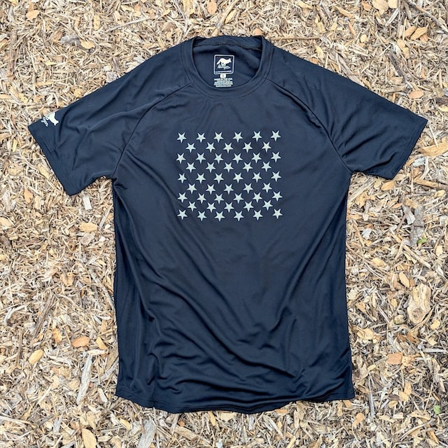 Runyon Men's Black Striped Star Performance Training Shirt Made In USA