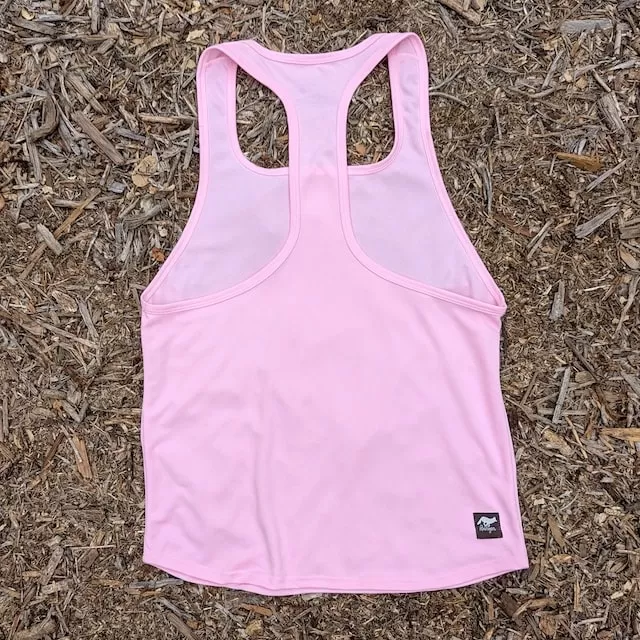 Runyon Cool Pink Razor Strap Pump Tank - Gym Stringer Racerback Workout Tank Top American Made In USA