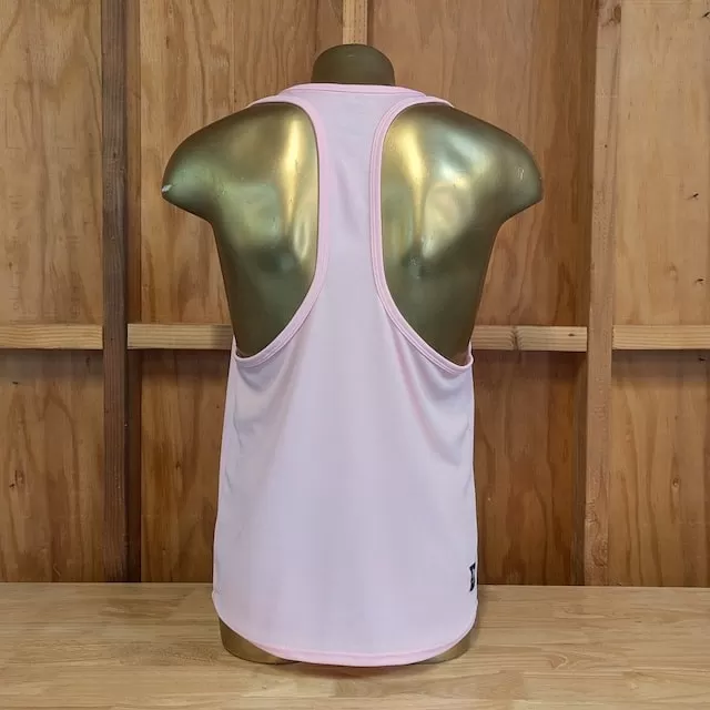 Runyon Cool Pink Razor Strap Pump Tank - Gym Stringer Racerback Workout Tank Top American Made In USA