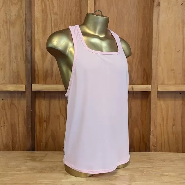 Runyon Cool Pink Razor Strap Pump Tank - Gym Stringer Racerback Workout Tank Top American Made In USA
