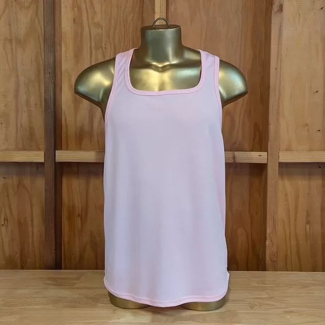 Runyon Cool Pink Razor Strap Pump Tank - Gym Stringer Racerback Workout Tank Top American Made In USA