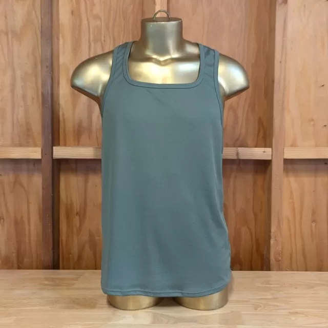 Runyon Olive Army Green Razor Strap Pump Tank - Gym Stringer Racerback Workout Tank Top American Made In USA