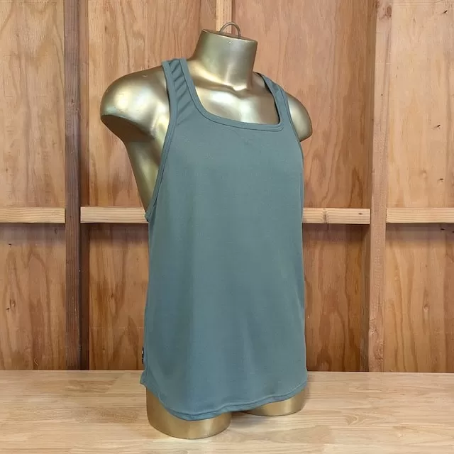 Runyon Olive Army Green Razor Strap Pump Tank - Gym Stringer Racerback Workout Tank Top American Made In USA
