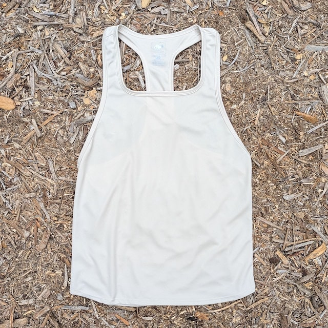 Runyon Sand Khaki Razor Strap Pump Tank - Gym Stringer Racerback Workout Tank Top American Made In USA