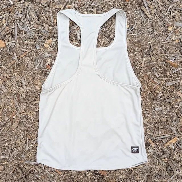 Runyon Sand Khaki Razor Strap Pump Tank - Gym Stringer Racerback Workout Tank Top American Made In USA