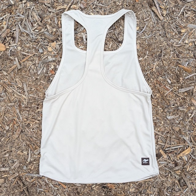 Runyon Sand Khaki Razor Strap Pump Tank - Gym Stringer Racerback Workout Tank Top American Made In USA