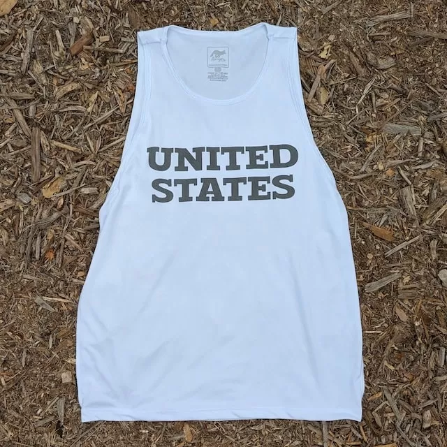 Runyon Men's United States White Hybrid Training Tank