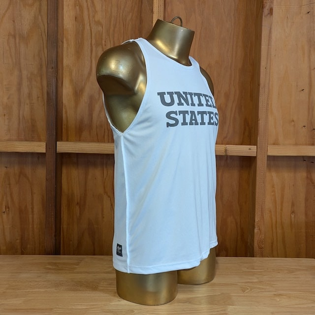 Runyon Men's United States White Hybrid Training Tank