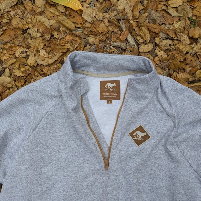 Runyon Heather Grey Slopeside Cotton Fleece Zip-Up Pullover Sweater - Winter Outerwear Runyon Canyon Apparel