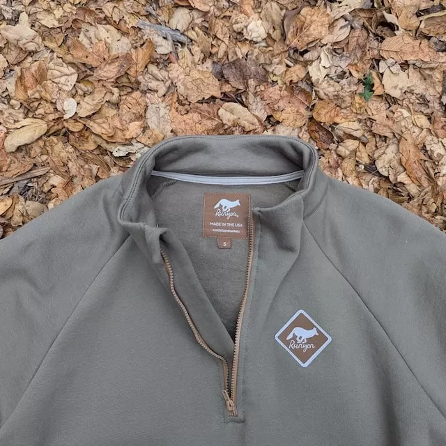 Runyon Olive Green Sierra Sage Slopeside Cotton Fleece Zip-Up