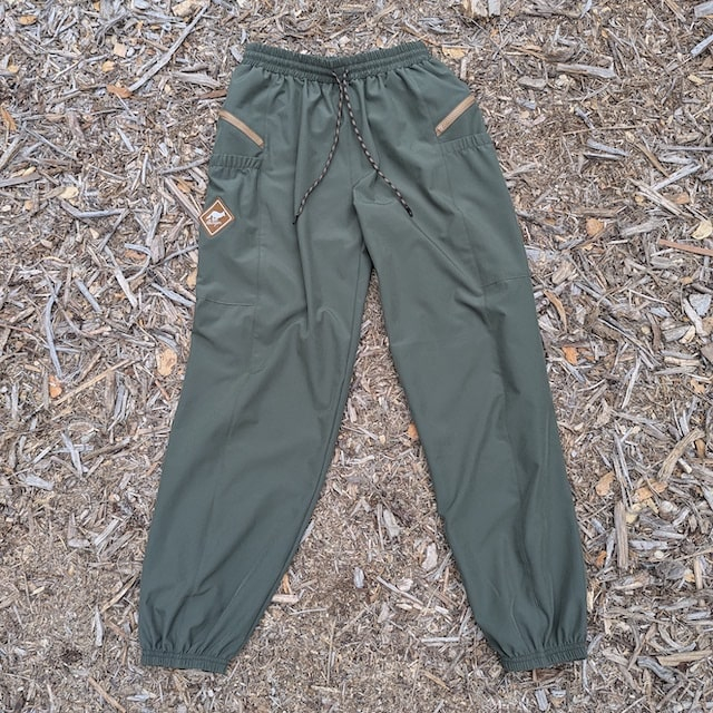 Runyon TrailStash Scrambler - Men's Olive Green Hiking Jogger Pants American Made In USA.