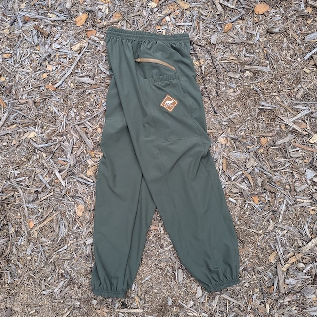 Runyon TrailStash Scrambler - Men's Olive Green Hiking Jogger Pants American Made In USA.