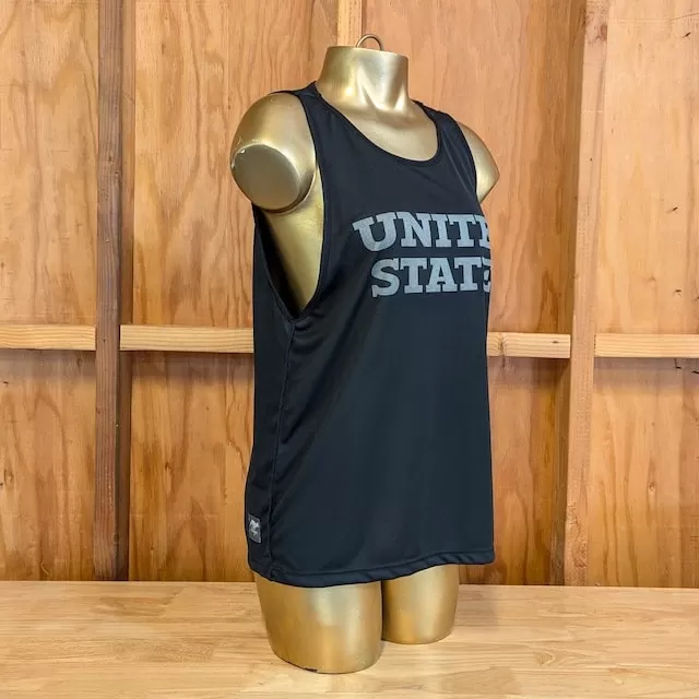 Runyon Women's Unisex United States Black Hybrid Training Tank Runyon Women's Unisex United States Black Hybrid Training Tank