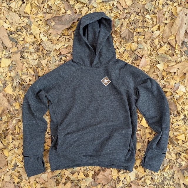 Runyon French Terry Cotton Dark Heather Grey Charcoal Pullover Hoodie Sweatshirt - Hidden Pockets, Thumbholes & Watch Windows - American Made In USA