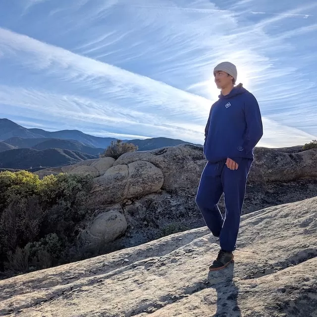 Runyon Vintage Navy Blue French Terry Cotton Sweatpant Joggers - American Made In USA - Runyon Canyon Apparel