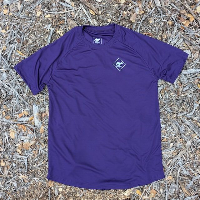 Runyon Mens Purple American Made In USA Running Shirt Performance Moisture Wicking Workout Shirt