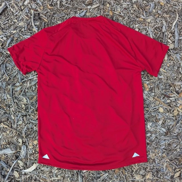 Runyon Mens Red American Made In USA Running Shirt Performance Moisture Wicking Workout Shirt