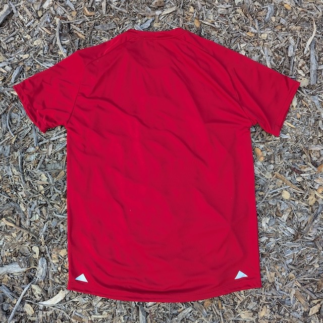 Runyon Mens Red American Made In USA Running Shirt Performance Moisture Wicking Workout Shirt