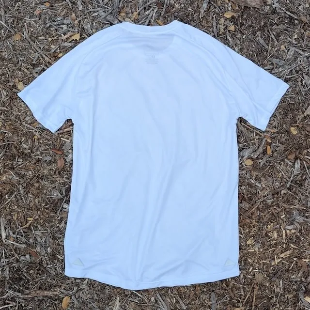Runyon Mens White Made In USA Performance Running Shirt Moisture Wicking Workout Shirt Runyon Mens White Made In USA Performance Running Shirt Moisture Wicking Workout Shirt