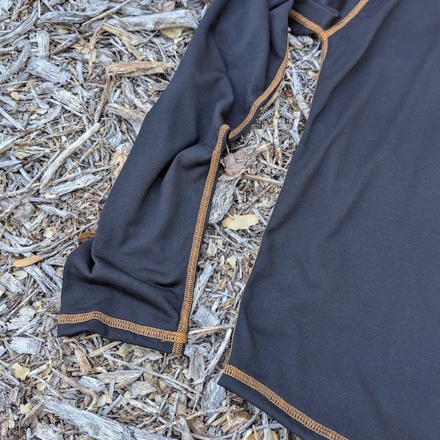 Runyon Mens Long Sleeve Camp Shirt Hiking Running Black Copper American Made In USA