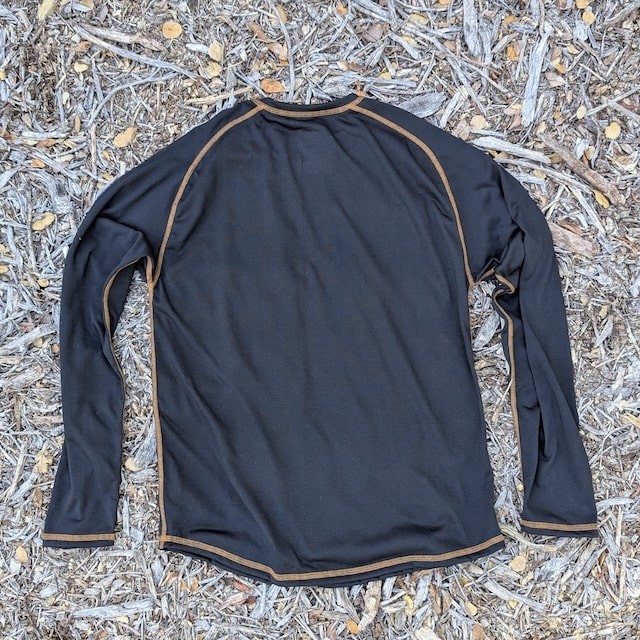 Runyon Mens Long Sleeve Camp Shirt Hiking Running Black Copper American Made In USA