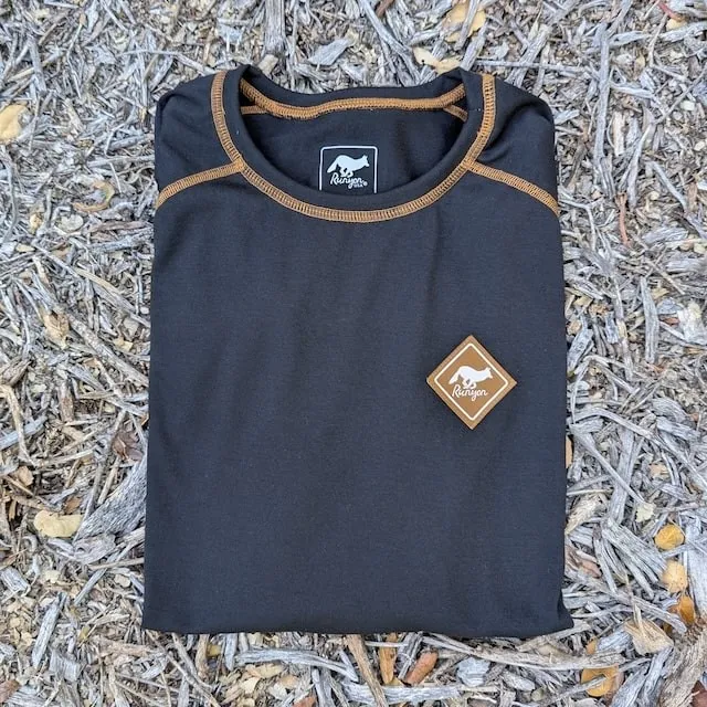Runyon Mens Long Sleeve Camp Shirt Hiking Running Black Copper American Made In USA Runyon Mens Long Sleeve Camp Shirt Hiking Running Black Copper American Made In USA