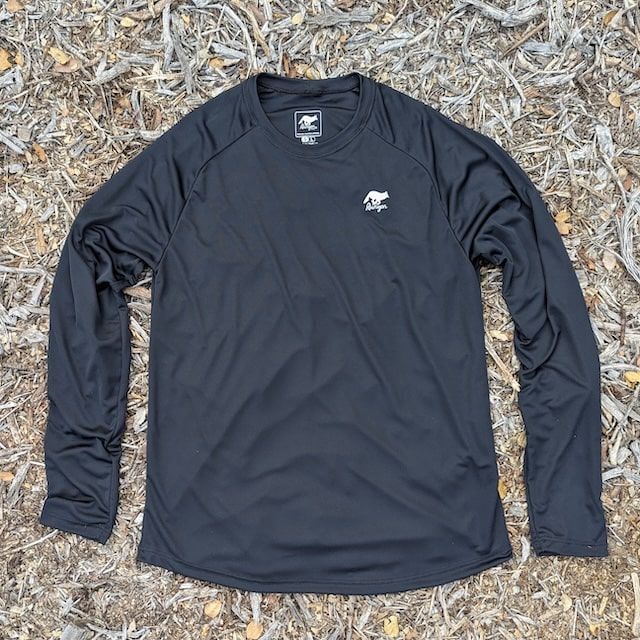 Runyon Women's Unisex Black Long Sleeve Performance Running Shirt Workout Gym Training Made In The USA