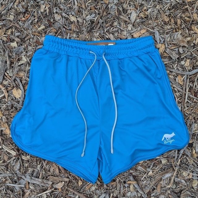 Runyon Bright Cyan Blue Running Short - Retro Ranger 4" Inch Workout Short American Made In USA